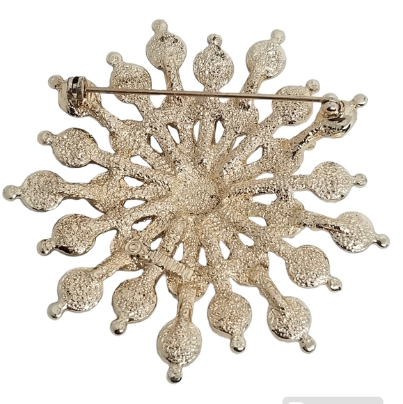 SARAH COVENTRY 1970 "CARNIVAL" BLUE GREEN & RED CABACHON STARBURST BROOCH - Picture 3 of 4